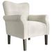 Armchair - Red Barrel Studio® 30.3" Wide Tufted Upholstered Armchair Wood/Polyester/Fabric in White/Brown | Wayfair