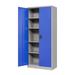 Inbox Zero Metal Storage Cabinet w/ Lock Door, Adjustable Shelf Steel Cabinets For Office, Home Stainless Steel in Gray/Blue | Wayfair