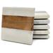 Orren Ellis Striped Marble Square Coaster Marble in White | 4 W in | Wayfair C5F8DFE61BF748FF8A30F55548F73940