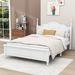 Alcott Hill® Caldarelli Wood Platform Bed w/ Headboard Wood in White/Black | 43 H x 56 W x 79 D in | Wayfair F418B39A96E9441D842AA77B48FF4029