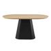 Wade Logan® Guarani 35.5" L Pedestal Dining Table Wood in Black/Brown | 30 H x 35.5 W x 63 D in | Wayfair E303A274FD804C70BDA458B7BD718F49