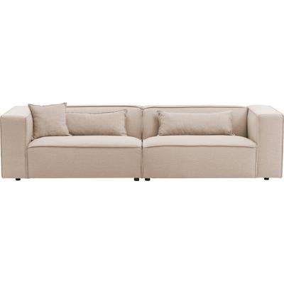 3-Sitzer "PIARA, Couch mit Kedernaht, Sofa in Cord oder Leinenoptik", beige (hellbeige), B:275cm H:66cm T:101cm, 100% Polyester, LEGER HOME BY LENA GERCKE, Sofas, schwarze Füße, bequemer Sitzkomfort Image