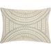 "Mina Victory Luminescence Beaded Aztec Ivory Throw Pillows 14"" x 20"" - Nourison 798019035488"