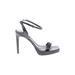 Nine West Heels: Gray Print Shoes - Women's Size 9 - Open Toe