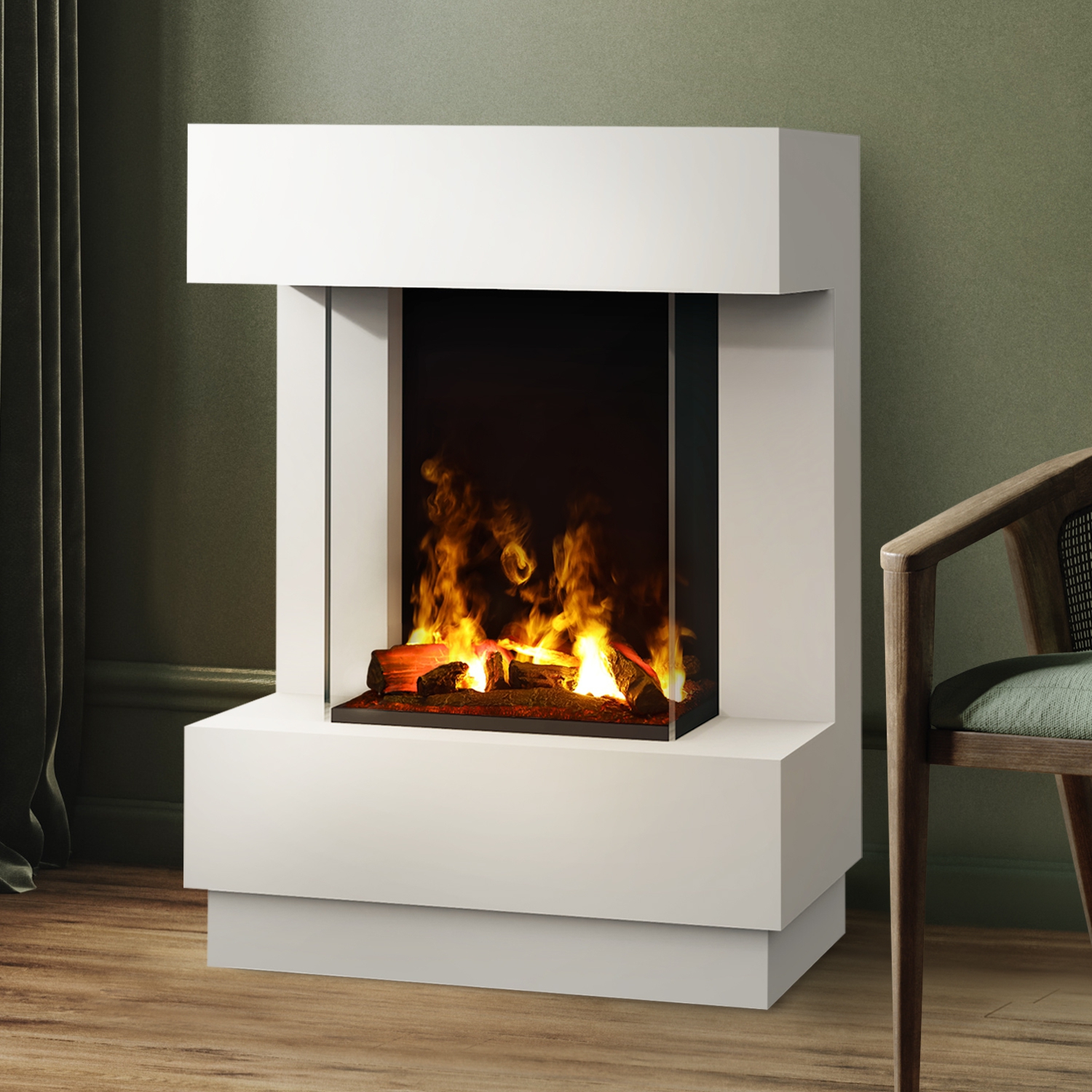 Noble Flame LUMUS 750 [Elektrokamin Opti-myst]: Weiß