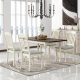 5-Piece Extendable Dining Table Set Kitchen Table Set with 4 Upholstered Chairs, 15inch Butterfly Leaf for 4