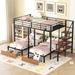 Full over Twin-Twin Metal Triple bunk bed with drawers and staircase