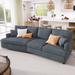 Gray Luxury Special-Shaped 3-Seat Sectional Sofa with Removable Back and Seat Cushions, 2 Pillows, Ideal for Living Rooms