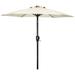 Beige 7.5 ft Patio Table Umbrella with Tilt, Crank, Market Style