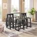 5-Piece Rustic Counter Height Dining Set, Wood Console Table Set with 4 Stools for Small Places