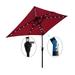 Burgundy 10 x 6.5 ft Solar LED Market Umbrella with Weatherproof Design, LED Lighting