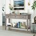 Gray Wash Vintage 50" Console Table, 3 Drawers, Open Bottom Shelf, Solid Pine Wood Frame, Easy Assembly