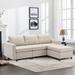 Beige 3+1 pc Linen Modular Sectional Sofa Set with Customizable Design