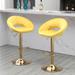 Yellow Velvet Modern Dining Chairs with Swivel Bar Stools Set of 2