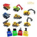 FNNMNNR Kids Construction Car Toys for 2 3 4 Year Old 12PCS Simulation Dream Building Team Engineering Vehicle Elements Pull Back Freewheeling Children s Toy Car Set (Engineering Vehicle*8)