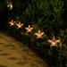 Herrnalise Christmas Star Pathway Lights Outdoor Solar Powered Walkway Lights Garden Pathway Marker Lights Set-of-5 Stick Lights Christmas Garden Decor