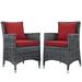 Ergode Summon 2 Piece Outdoor Patio Sunbrella Dining Set - Canvas Red