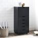 Rolling Storage Chest 7-Drawer Office Storage Cabinet by Naomi Home - Color: Black Size: 6 Drawer