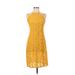 Ali & Jay Cocktail Dress - Sheath Halter Sleeveless: Yellow Solid Dresses - Women's Size Small