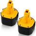 2 Pack 9.6 Volt 3600mAh Ni-Mh DW9062 Battery Replacement for Dewalt 9.6V Battery DW9061 DE9036 DE9061 DE9062 DW926 DW955K DW955 DW926K-2 DW926K DW902 DW050