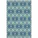 HomeRoots 2 x 3 ft. Navy Geometric Stain Resistant Indoor & Outdoor Rectangle Area Rug - Blue and Ivory - 0.15in. H x 22.05in. W x 33.86in. D