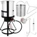 ROVSUN 30QT Turkey Fryer with 55 000BTU Propane Stove Aluminum Deep Fryer & Seafood Crawfish Boiler Steamer with Basket Thermometer Marinade Injector Turkey Rack & Rack Lifter for Outdoor Cooking