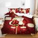 Merry Christmas Duvet Cover Set Christmas Santa Claus Tree Snowflake Pattern Decorative 3 Piece Bedding Set with 2 Pillow Shams