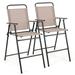 Gymax Outdoor Folding Bar Chair Set of 2 Patio Dining Chairs w/ Breathable Fabric