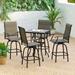 MAISON ARTS 3/5-Piece Patio Swivel High Back Bar Stools Set Padded-5-Piece