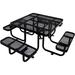 Square Steel Commercial Metal Picnic Table 46 for Outdoor with Umbrella Hole Black