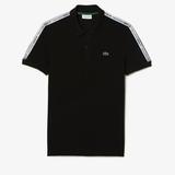 Tape Cotton-blend Polo Shirt - Black - Lacoste T-Shirts