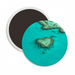 Ocean Heart-shape Island Nature Picture Round Ceracs Fridge Magnet Keepsake Decoration