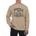 Men's Uscape Apparel Cream TCU Horned Frogs Pigment Dyed Fleece Crew Neck Sweatshirt