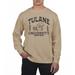 Men's Uscape Apparel Cream Tulane Green Wave Pigment Dyed Fleece Crew Neck Sweatshirt