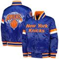 Youth Starter Blue New York Knicks Home Game Varsity Satin Full-Snap Jacket