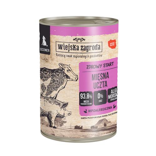 12x400g Wiejska Zagroda Dog Fleischfest Hundefutter nass