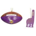 The Memory Company Minnesota Vikings Football & Foam Finger Ornament Two-Pack