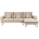 Modern Adjustable Corner Sofa Left Hand Fabric Chenille Upholstery Pillow Back Scatter Cushions Beige Sersan - Beige