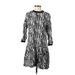 Zara Casual Dress - Mini Crew Neck 3/4 sleeves: Silver Zebra Print Dresses - Women's Size X-Small