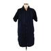 Current/Elliott Casual Dress - Mini Collared Short sleeves: Blue Solid Dresses - Women's Size Small