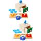 ibasenice 4 Sets coin blocks storage box drawer puzzle coin box to stack wooden baby toys Toy baby toddler wooden Color Sorter Wood wood toy wooden toys for toddlers baby puzzles