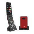 TTfone TT760 4G USB-C Mobile Phone for the Elderly, Simple and easy to use flip folding cell cheap and easy to use, O2 Pay as you go (Red, with USB Cable)