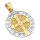 The World Jewelry Center 14k REAL Two Tone Gold Saint Benito Medal Charm Pendant (Size : 20 x 13 mm), 14K Gold, No Gemstone