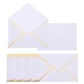 PATIKIL 200 Pack 5 x 7 Envelopes with Gold Border Christmas Envelopes for A7 Cards V Flap Envelopes for Office Wedding Gift Cards, Invitations, Photos, Graduation (White)