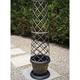 Thompson & Morgan Tower Pot Planter Kit with Trellis Frame for Climbing Plants In Black/Gold Kit Includes Plant Pot, Saucer, Frame, 25L Incredicompost, 100g Incredibloom Sachet