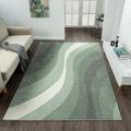 Rugs and More Swirl Rug, Large Living Room Rug in Trending Colours - Hand Tufted & Carved Design - Easy to Care for - Perfect for High Traffic Areas (Green, 160x230cm)