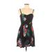 Old Navy Casual Dress - Mini Sweetheart Sleeveless: Black Floral Dresses - Women's Size Medium