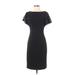 Lauren by Ralph Lauren Cocktail Dress - Sheath Crew Neck Short sleeves: Black Print Dresses - Women's Size 4