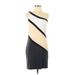 Jay Godfrey Cocktail Dress - Sheath One Shoulder Sleeveless: Ivory Stripes Dresses - Women's Size 12