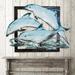 Highland Dunes Dolphin Pod Vintage Wooden Wall Décor in Black/Blue/Brown | 26" H x 18" W | Wayfair 8A71A3BE52AD496CA0028D8C3AB5C68D